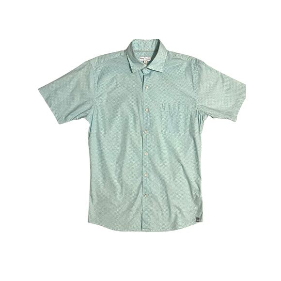 Peter Millar Crown Sport Collar Button Short Sleeve Shirt Size Small Mint Green - Picture 1 of 9